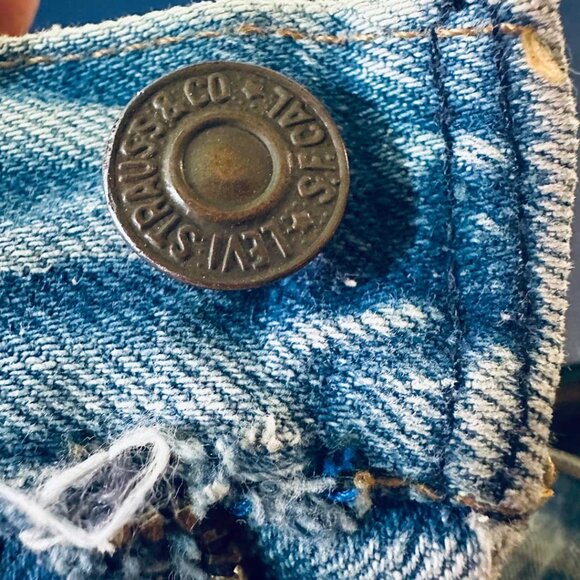 1970s Orange Tab R No Coin Pocket Levi's Jeans with Care Label Made in Canada - Picture 3 of 13